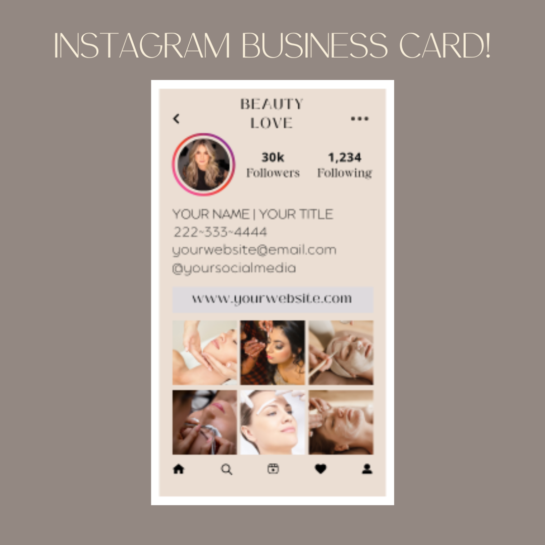 Esthetician Instagram Business Cards