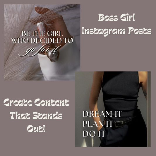 Boss Girl Instagram Post Templates | Social Media Templates | Content Marketing