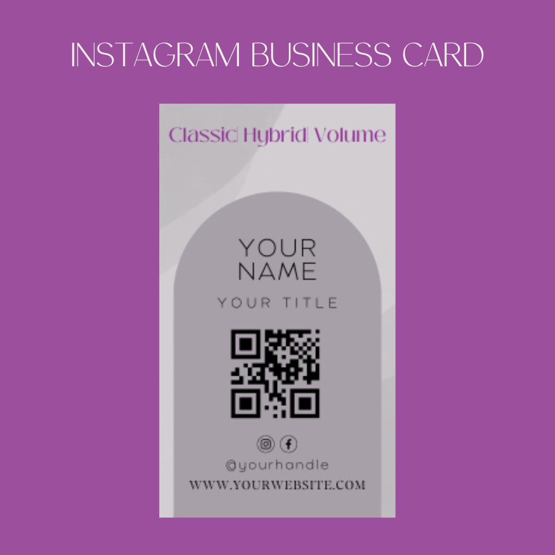 Lash Artist Instagram Business Cards