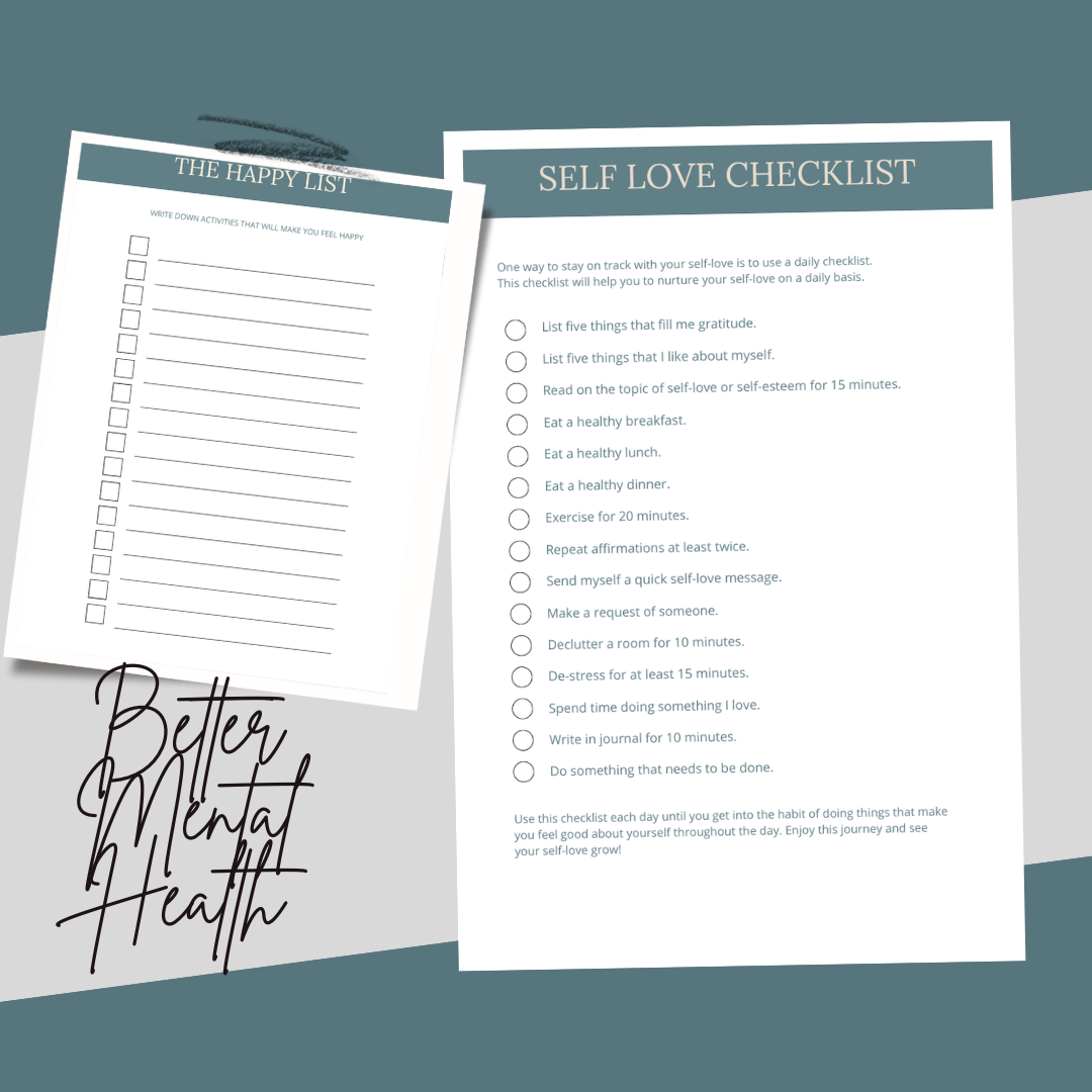 Self Care Planner | Self Care Checklist | Mood Tracker |