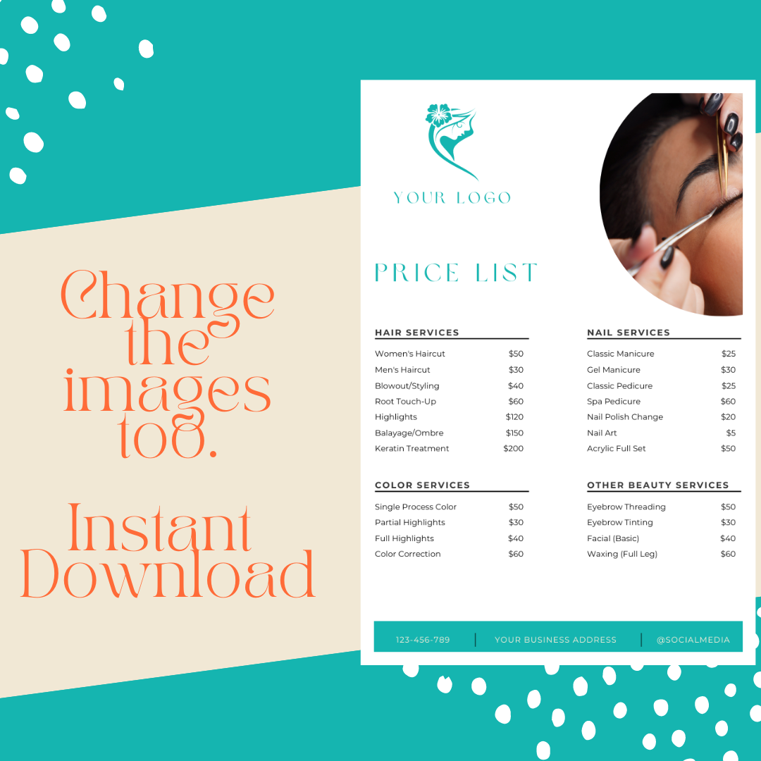 Price List For Esthetician Style 2