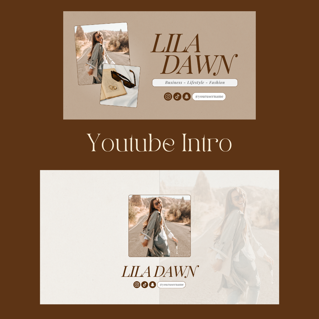 YouTube Branding Kit with Thumbnail, Banner, Intro & Outro Templates