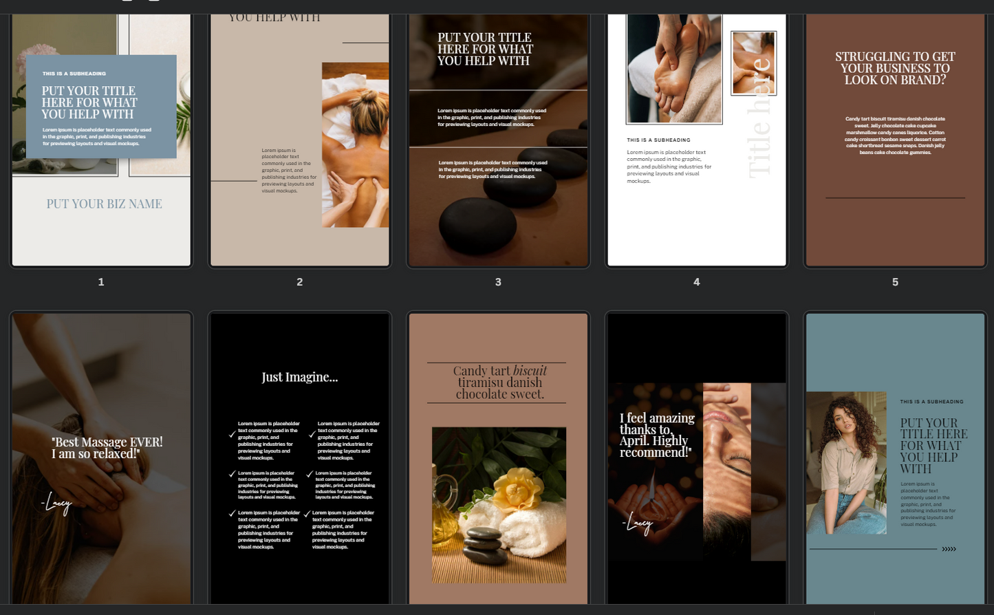 Enrich Instagram Template Collection for a Massage Therapist