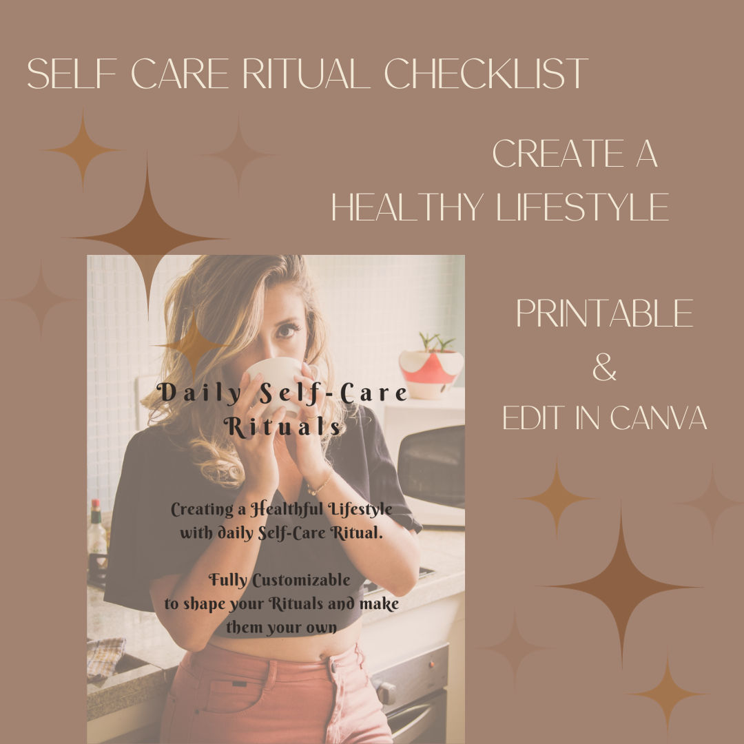 Self Care Checklist. Create a ritual for a healthier lifestyle & Good mental health